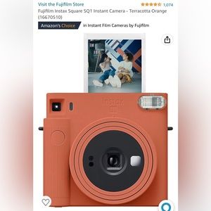 Fujifilm Instax Square SQ1 Instant Camera - Terracotta Orange & Protective Case